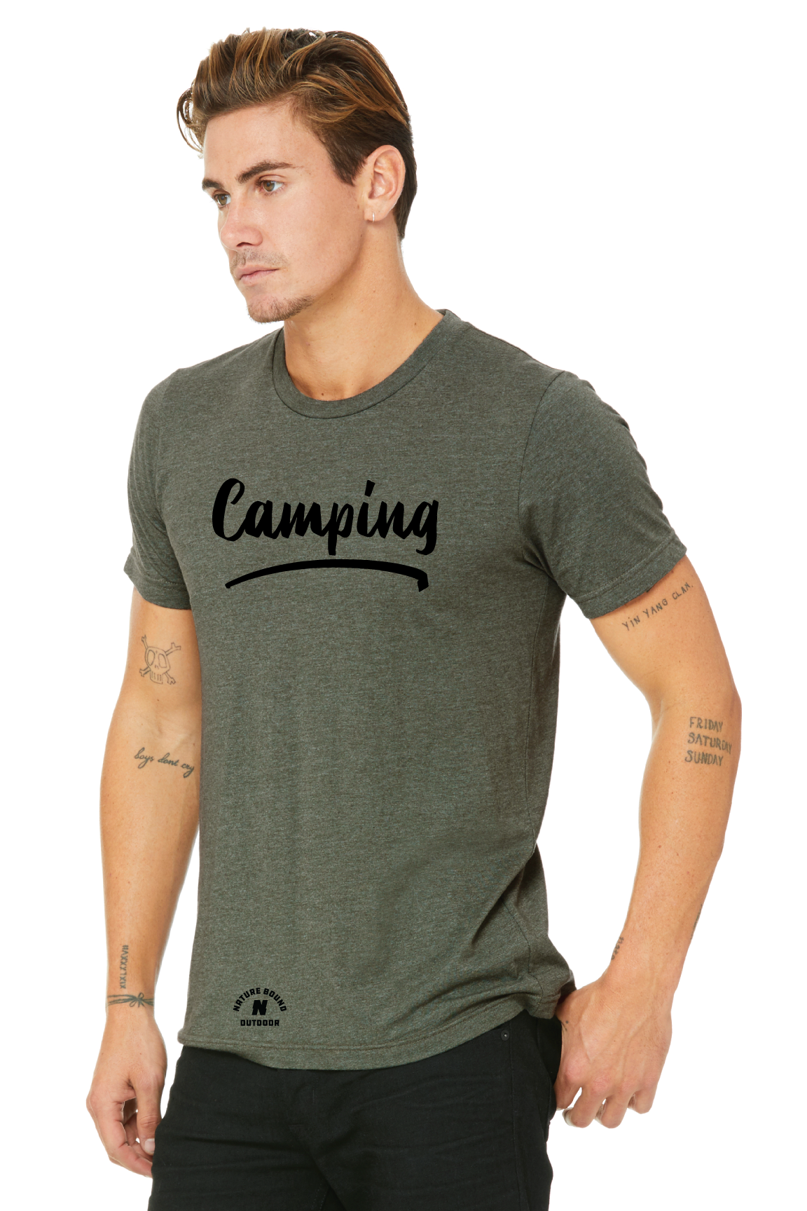 Nature Bound Outdoor Camping Font T-Shirt