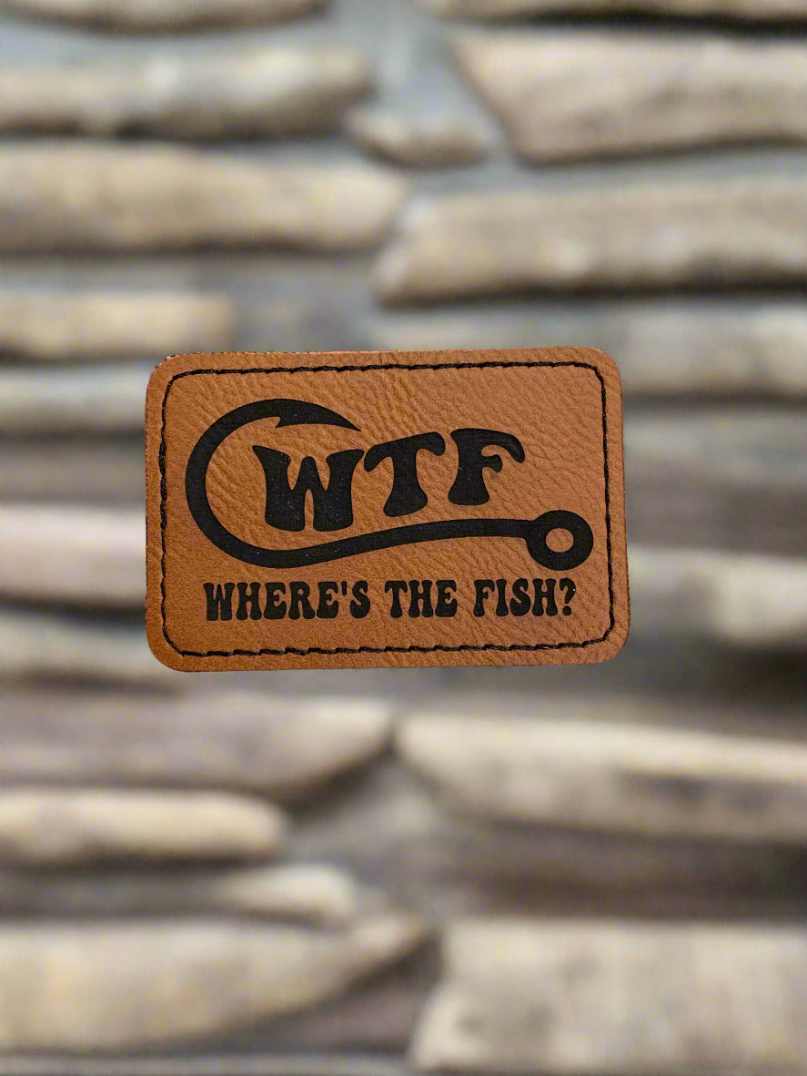 Nature Bound Outdoor WTF, Where's The Fish? - VELPATCH 3" x 2" inch Velcro Patch