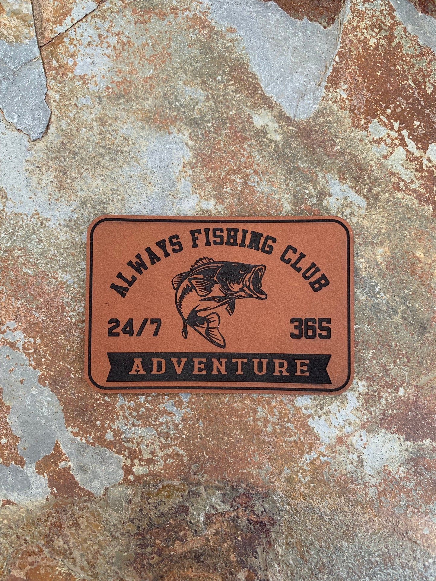 Nature Bound Outdoor Always Fishing Club- VELPATCH 3" x 2" inch Velcro Patch