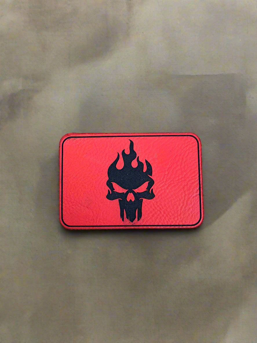 Fire Skull - VELPATCH 3" x 2" inch Velcro Patch