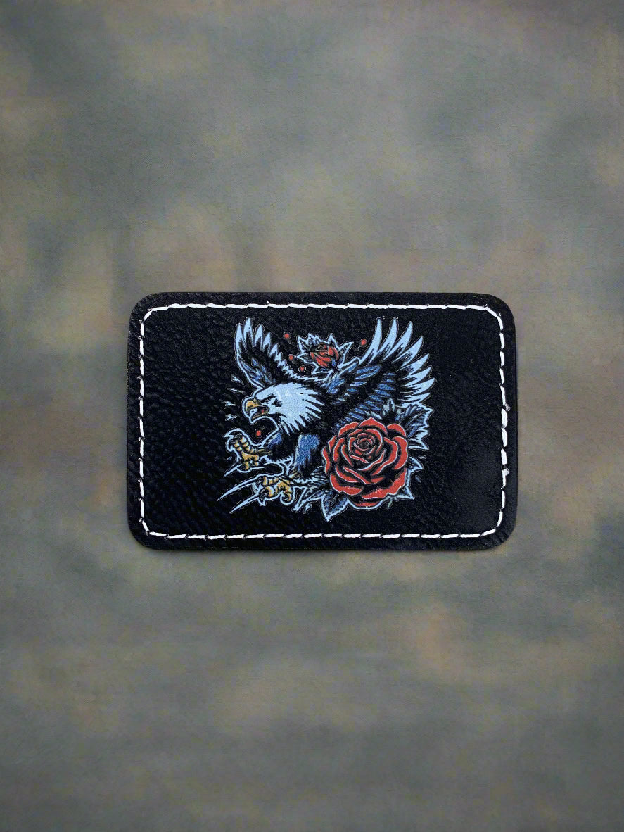 GOOD TIME Concepts Eagle and Rose - VELPATCH 3" x 2" inch Velcro Patch