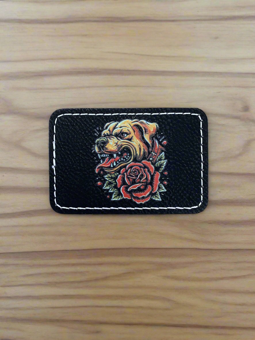 GOOD TIME Concepts Pitbull and Rose - VELPATCH 3" x 2" inch Velcro Patch