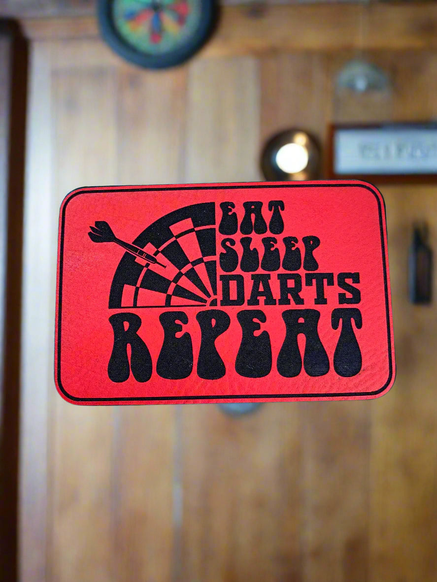 GOOD TIME Concepts Eat, Sleep, Darts, Repeat - VELPATCH 3" x 2" inch Velcro Patch