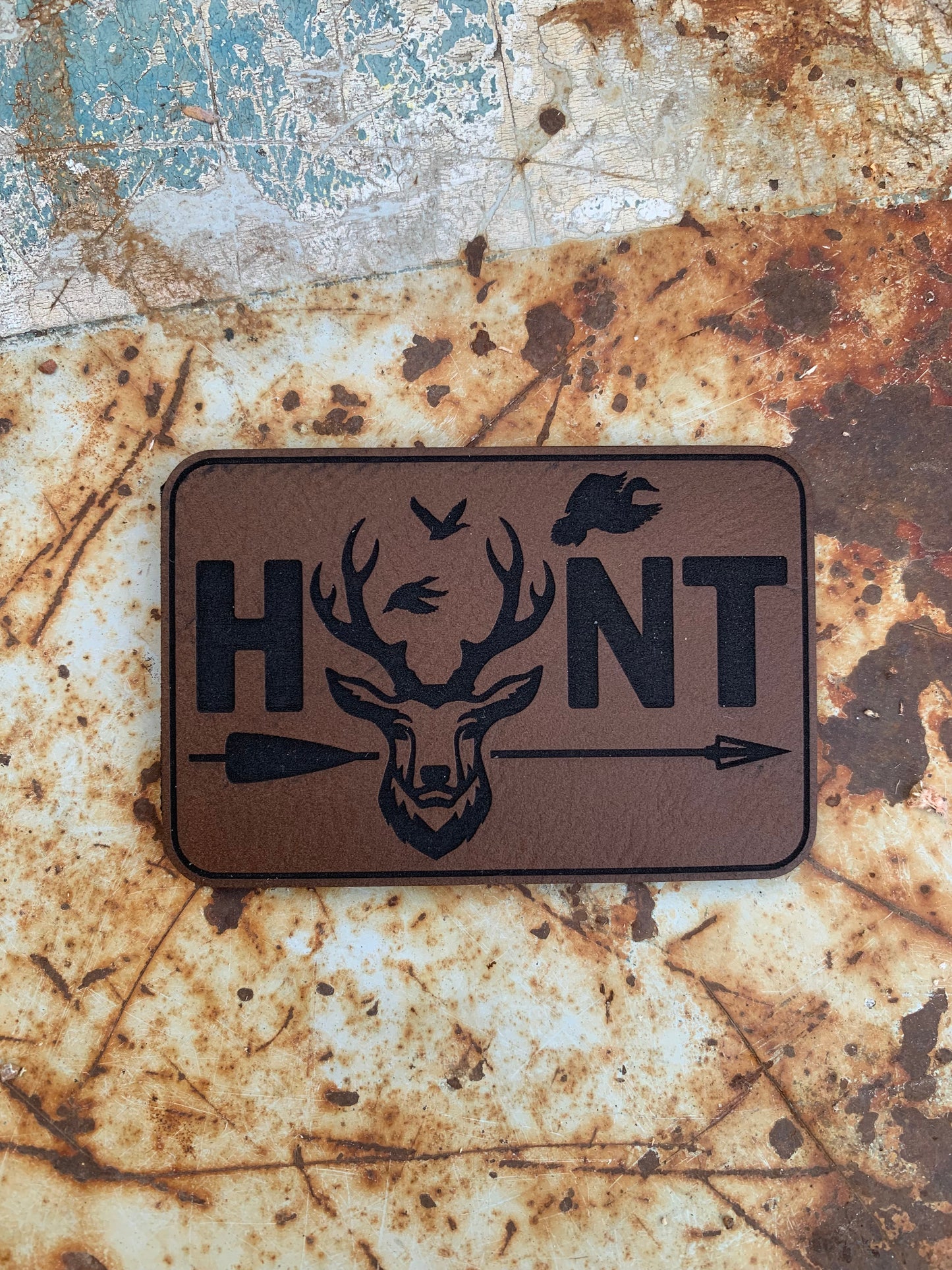 Nature Bound OutdoorHUNT, Elk and Ducks With Arrow - VELPATCH 3" x 2" inch Velcro Patch