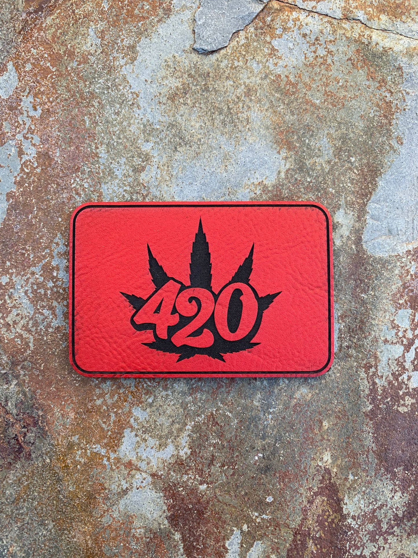 Cannabis Brand 420 Leaf - VELPATCH 3" x 2" inch Velcro Patch