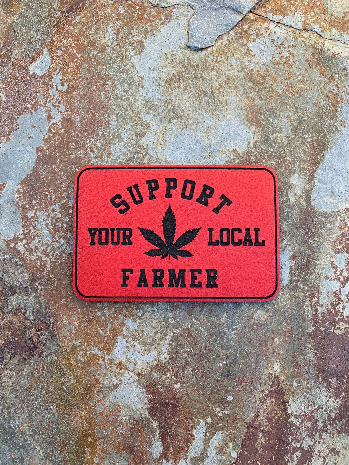 Cannabis Brand Support Your Local Farmer - VELPATCH 3" x 2" inch Velcro Patch