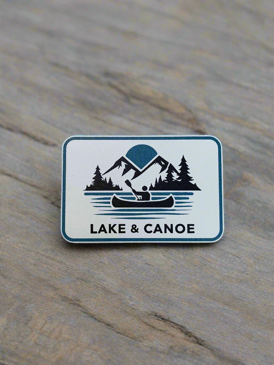 Nature Bound Outdoor Lake and Canoe UV - VELPATCH 3" x 2" inch Velcro Patch