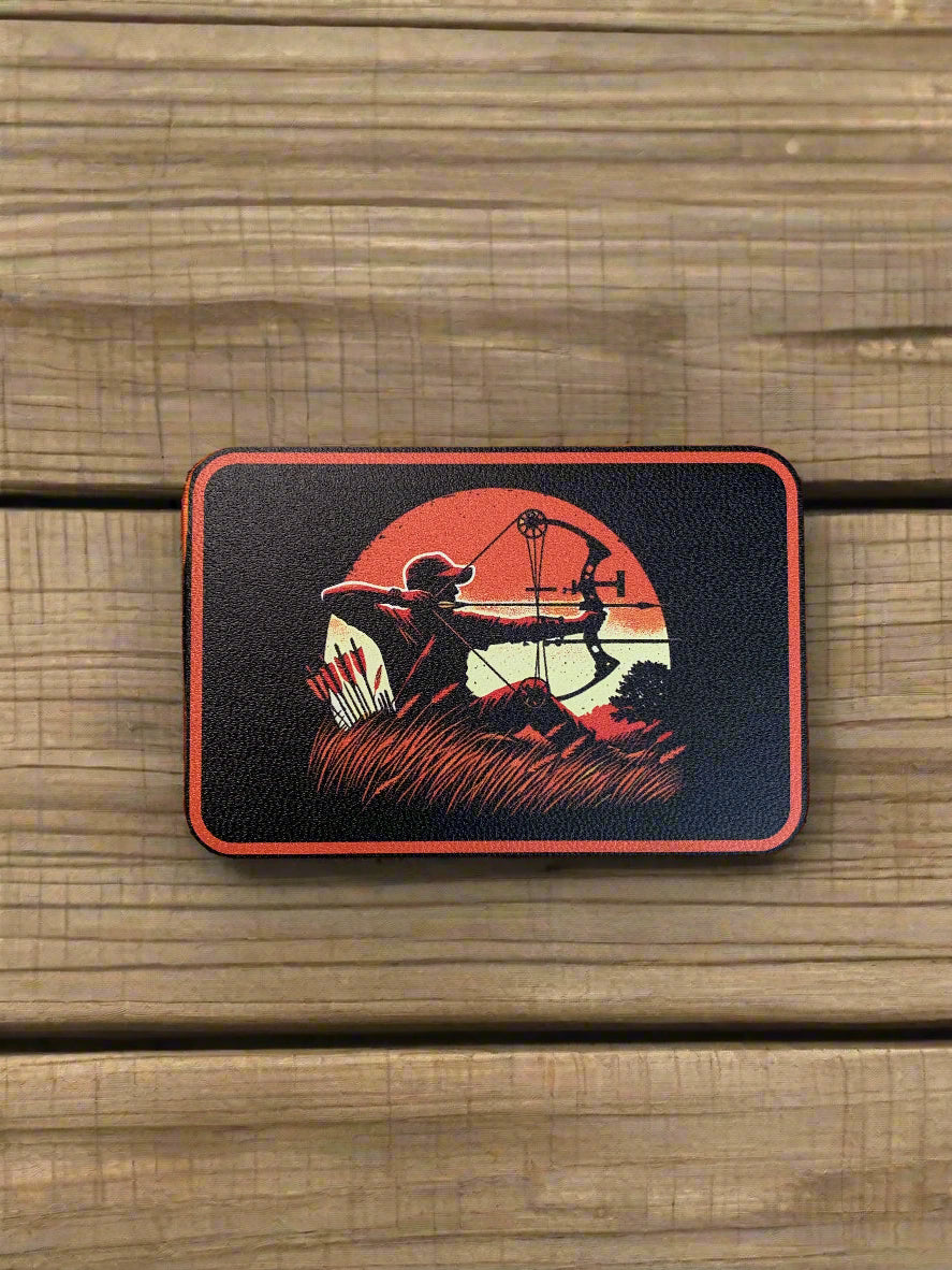 Nature Bound Outdoor Bow Hunting Until Sunset UV - VELPATCH 3" x 2" inch Velcro Patch