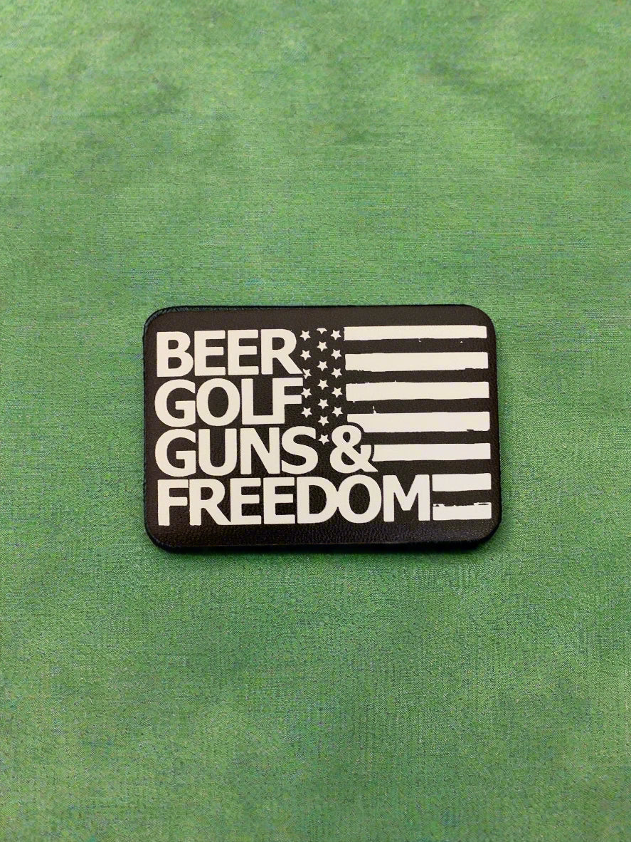 GOOD TIME Concepts Beer, Golf, Guns and Freedom UV - VELPATCH 3" x 2" inch Velcro Patch