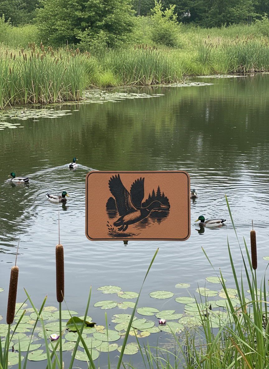 Nature Bound Outdoor Mallard Duck Scene - VELPATCH 3" x 2" inch Velcro Patch