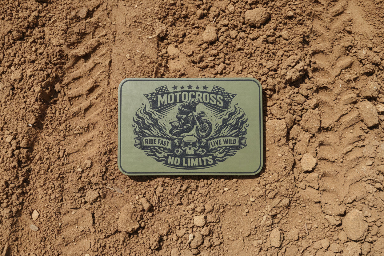 GOOD TIME Concepts Motocross No Limits - VELPATCH 3" x 2" inch Velcro Patch
