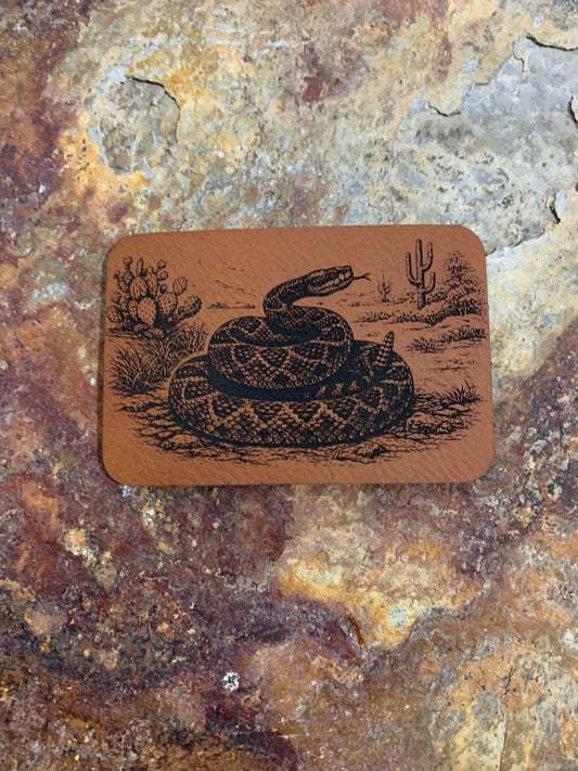 Nature Bound Outdoor Rattlesnake In The Desert - VELPATCH 3" x 2" inch Hook Backed Patch