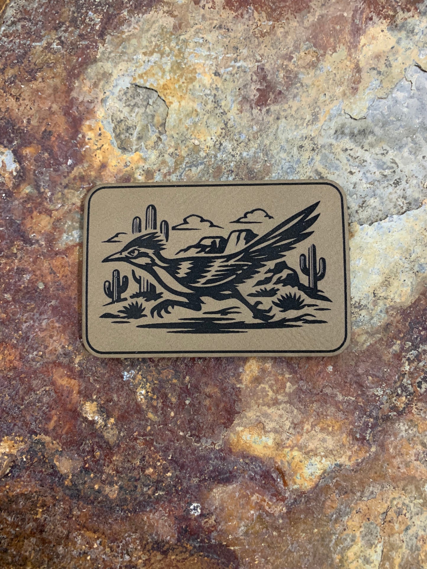 Nature Bound Outdoor Roadrunner In The Desert - VELPATCH 3" x 2" inch Hook Backed Patch