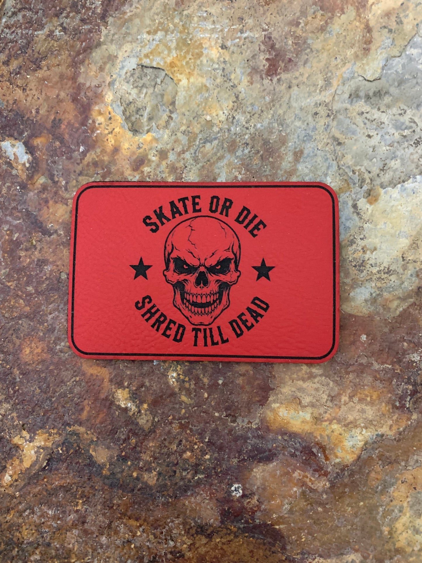 Good Time Concepts Skate Or Die Shred Till Dead - VELPATCH 3" x 2" inch Hook Backed Patch