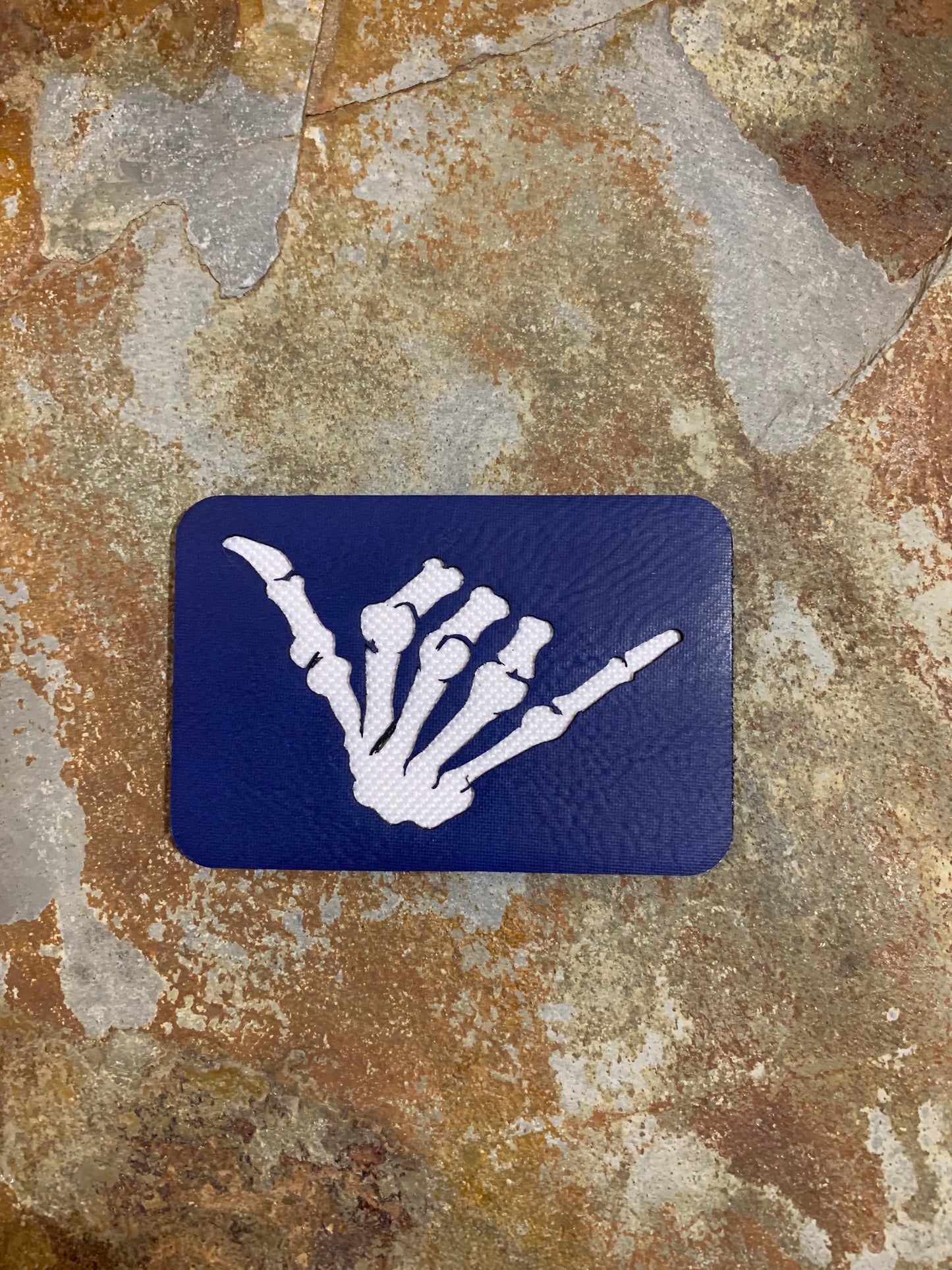 Skeleton Shaka "Hang Loose" Signature - VELPATCH 3" x 2" inch Hook Backed Patch