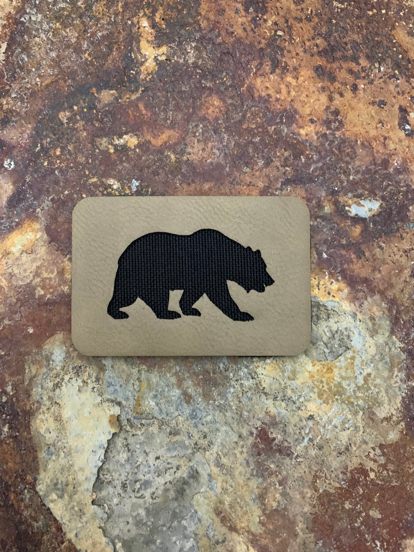 Nature Bound Outdoor Wandering Bear Signature - VELPATCH 3" x 2" inch Hook Backed Patch
