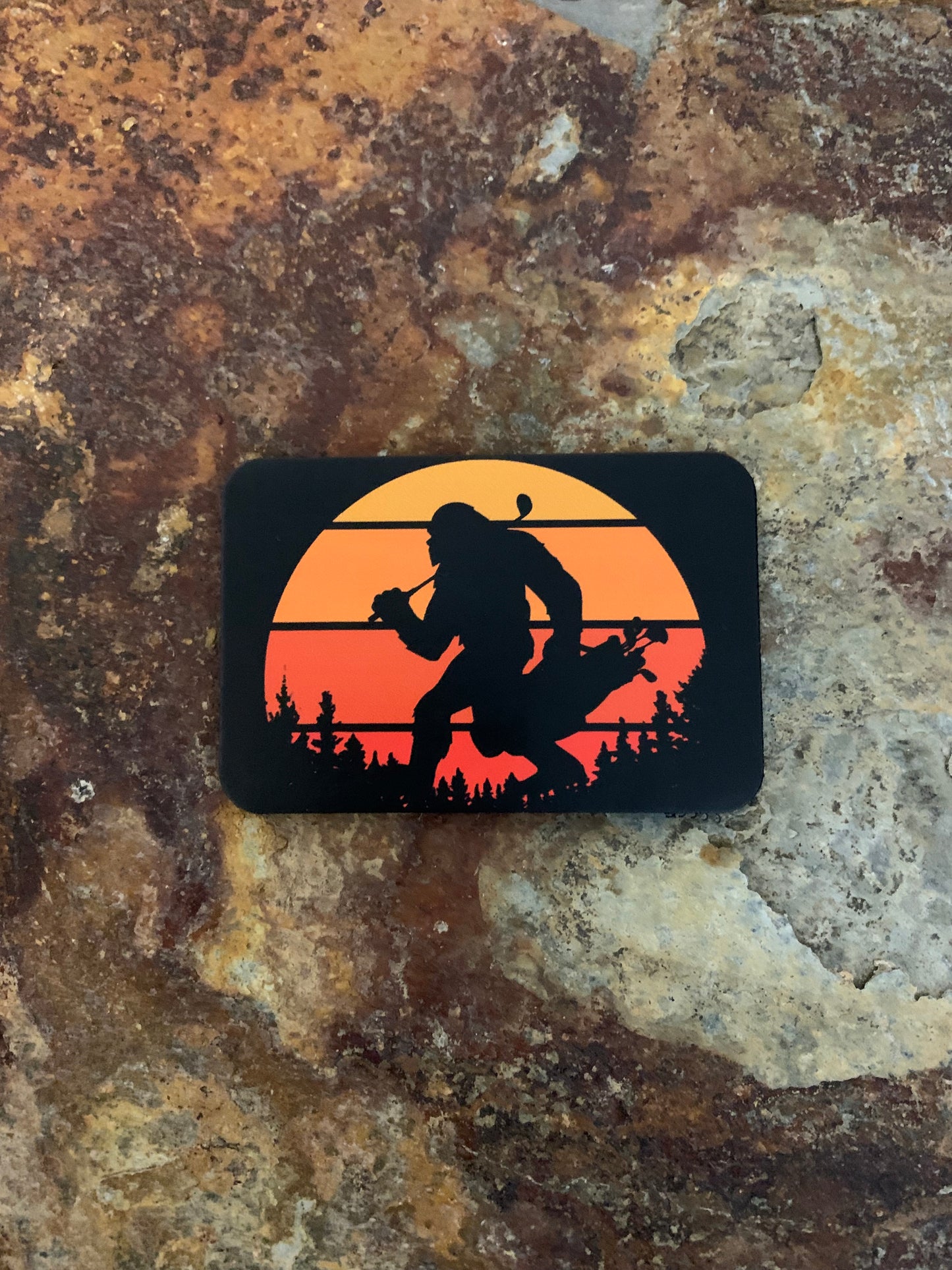 Good Time Concepts Big Foot Sunset Golf DTF - VELPATCH 3" x 2" inch Hook Backed Patch