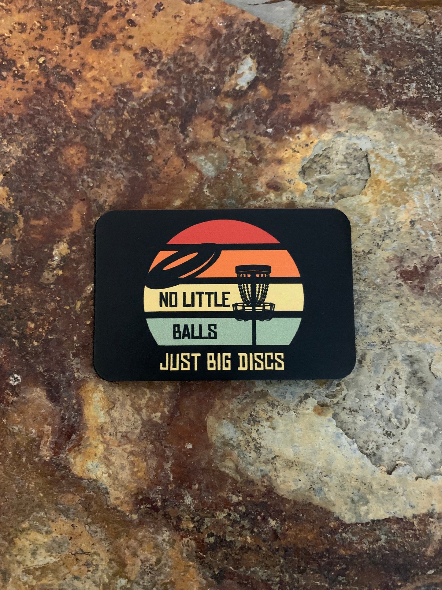 Good Time Concepts No Little Balls Just Big Disc DTF - VELPATCH 3" x 2" inch Hook Backed Patch