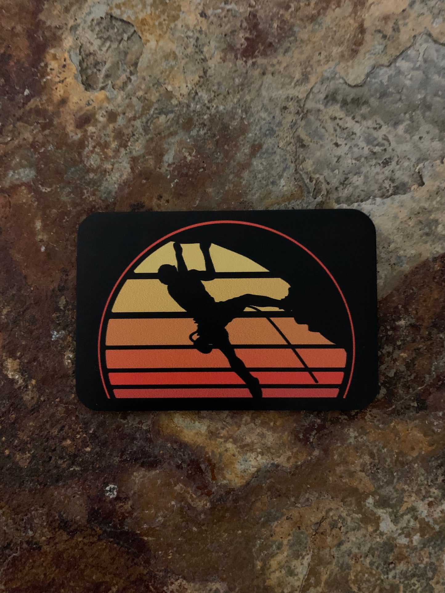 Nature Bound Outdoor Sunset Climbing DTF - VELPATCH 3" x 2" inch Hook Backed Patch