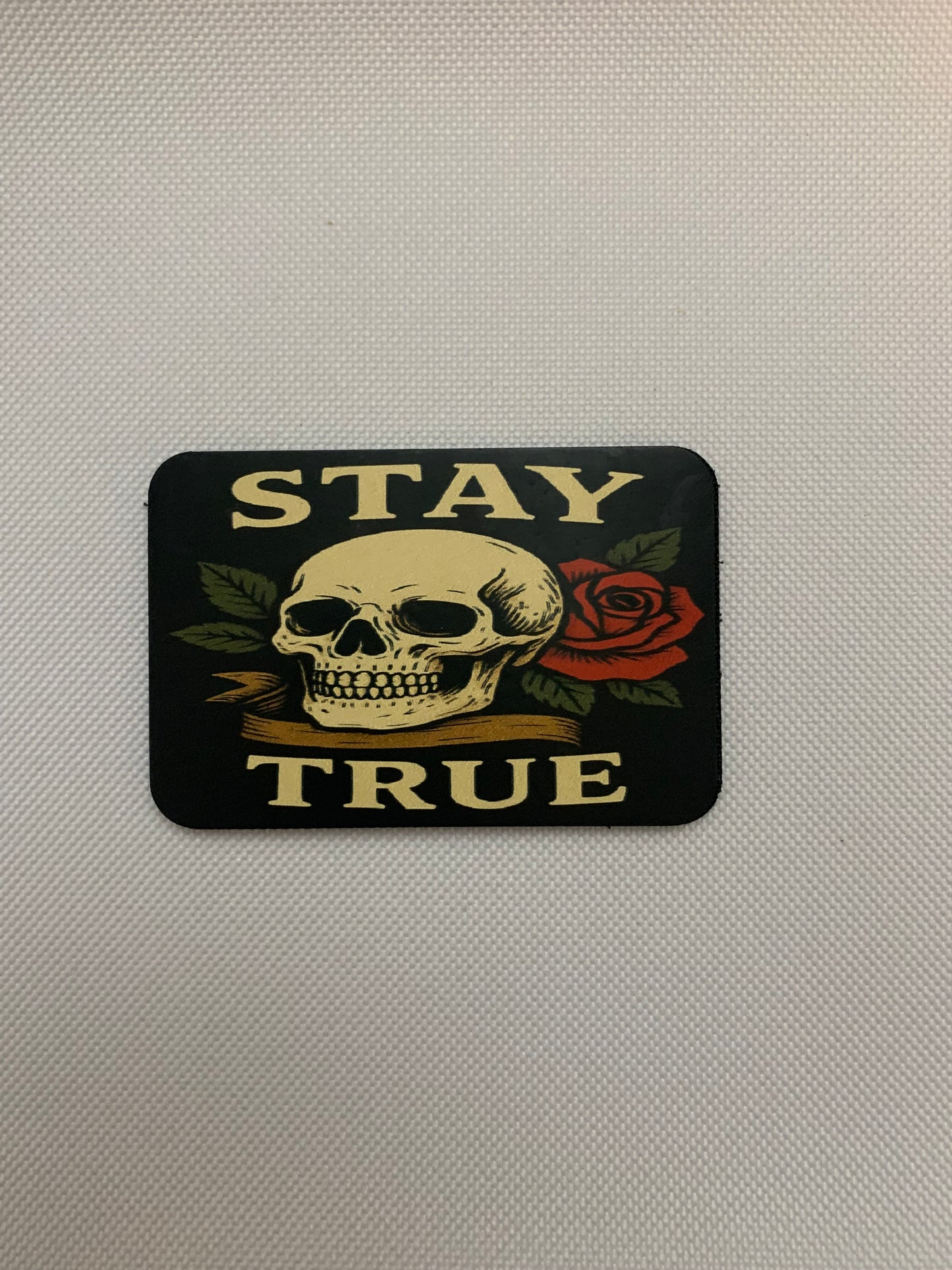 Stay True Skull DTF - VELPATCH 3" x 2" inch Hook Backed Patch