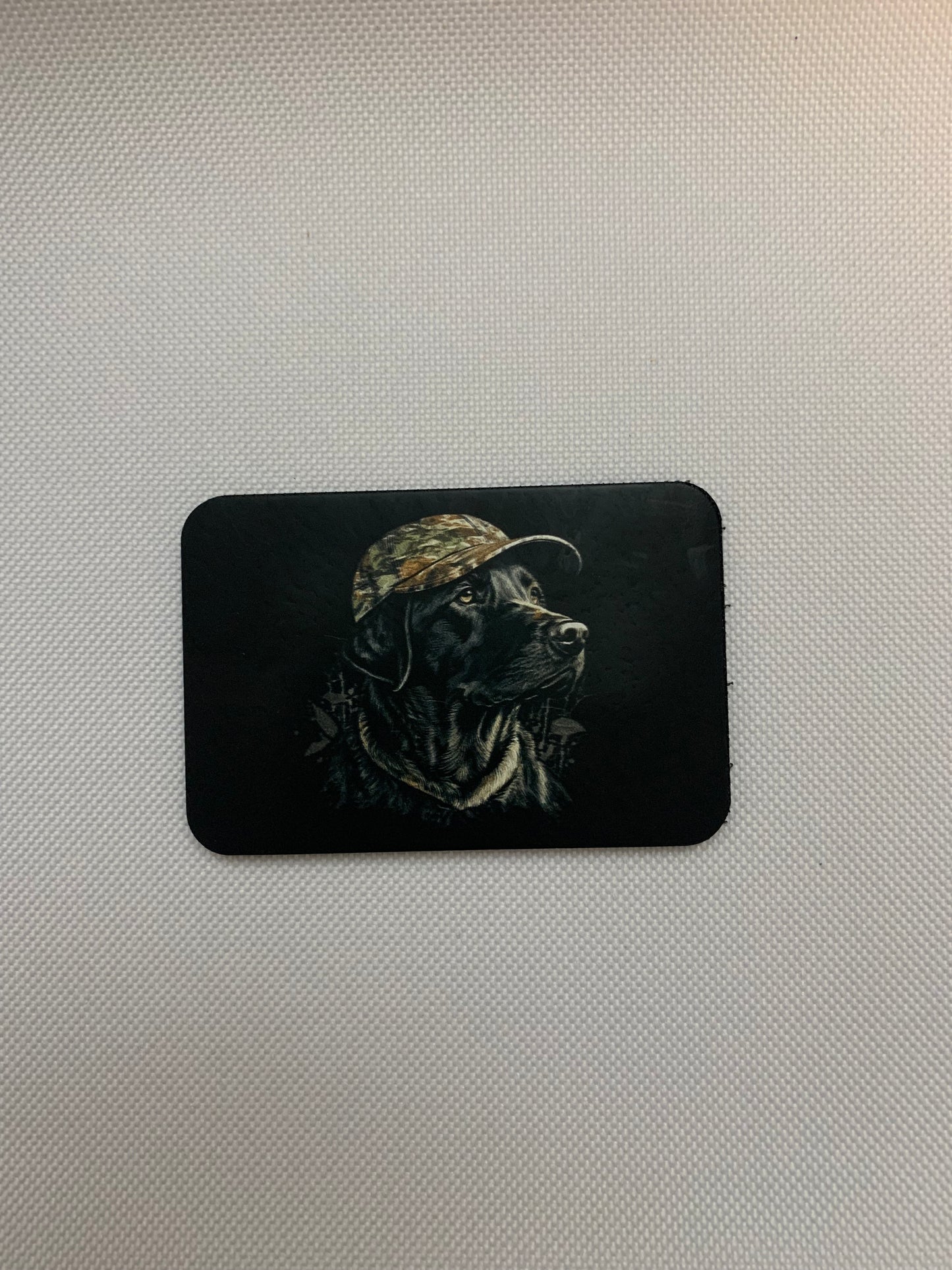 Nature Bound Outdoor Hunting Dog In Camo Hat DTF - VELPATCH 3" x 2" inch Hook Backed Patch