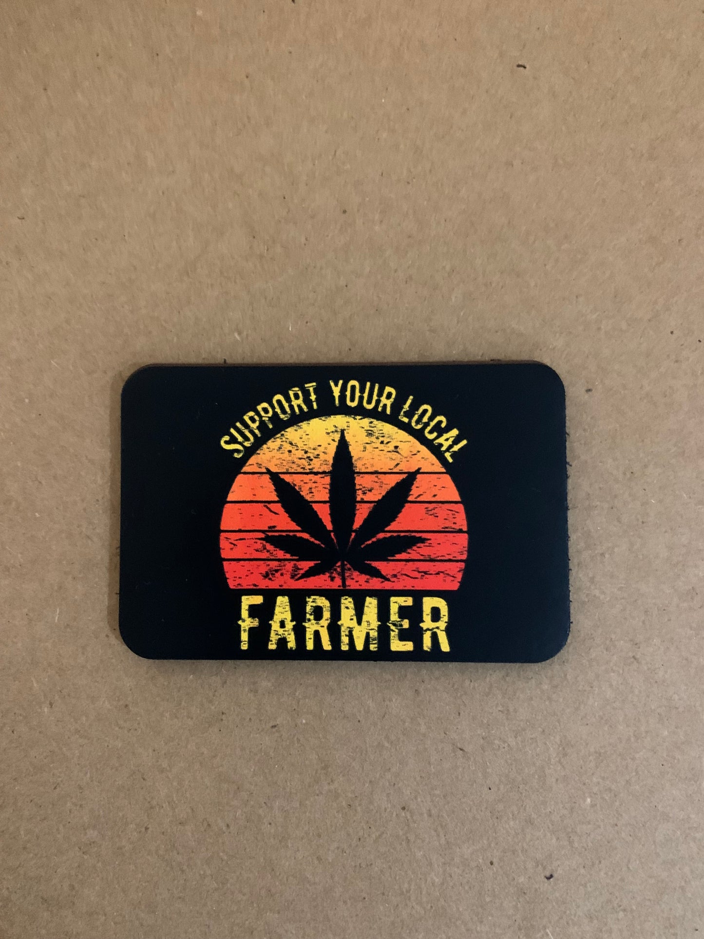 Cannabis Brand Support Your Local Farmer DTF - VELPATCH 3" x 2" inch Hook Backed Patch