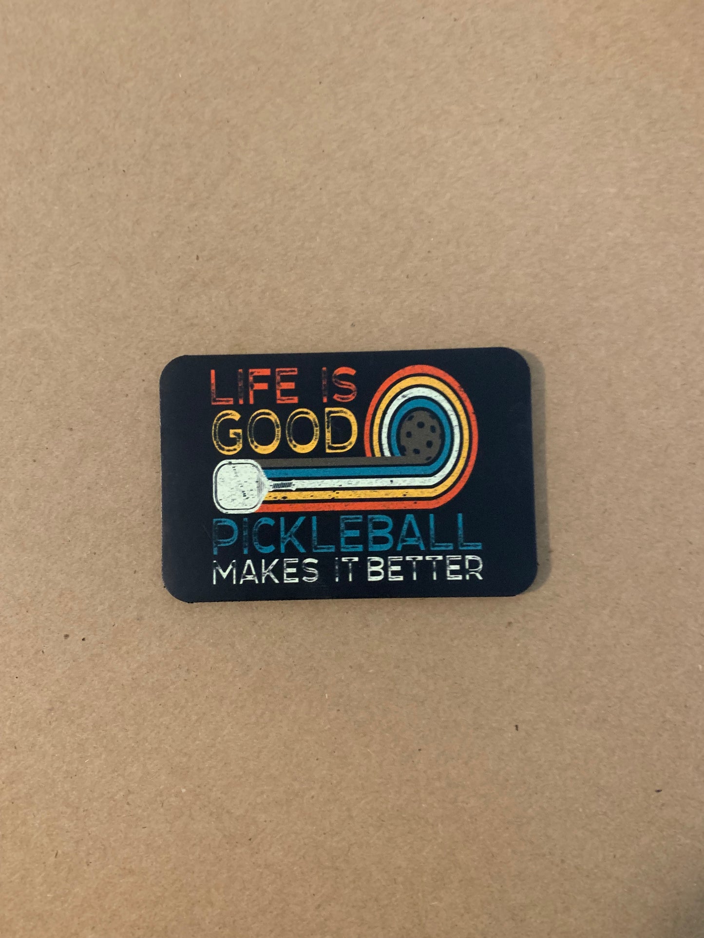 GOOD TIME Concepts Life Is Good Pickle Ball Makes It Better DTF - VELPATCH 3" x 2" inch Hook Backed Patch