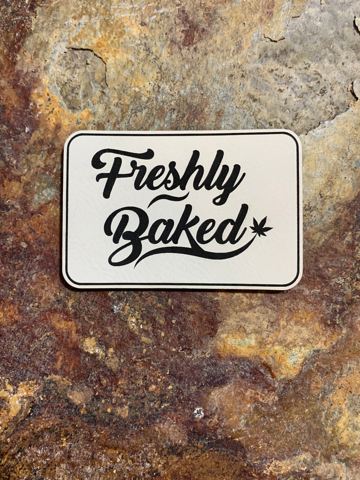 Cannabis Brand Freshly Baked - VELPATCH 3" x 2" inch Hook Backed Patch