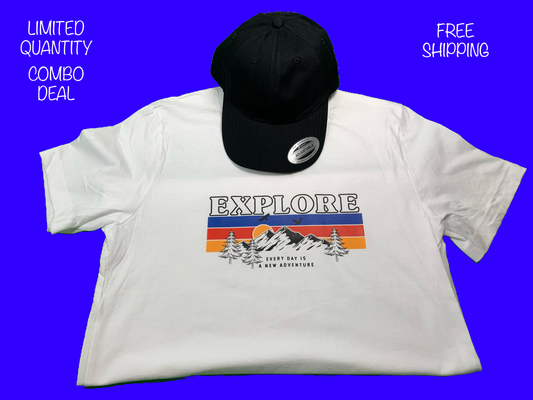 Nature Bound Outdoor EXPLORE T-Shirt and Dad Hat