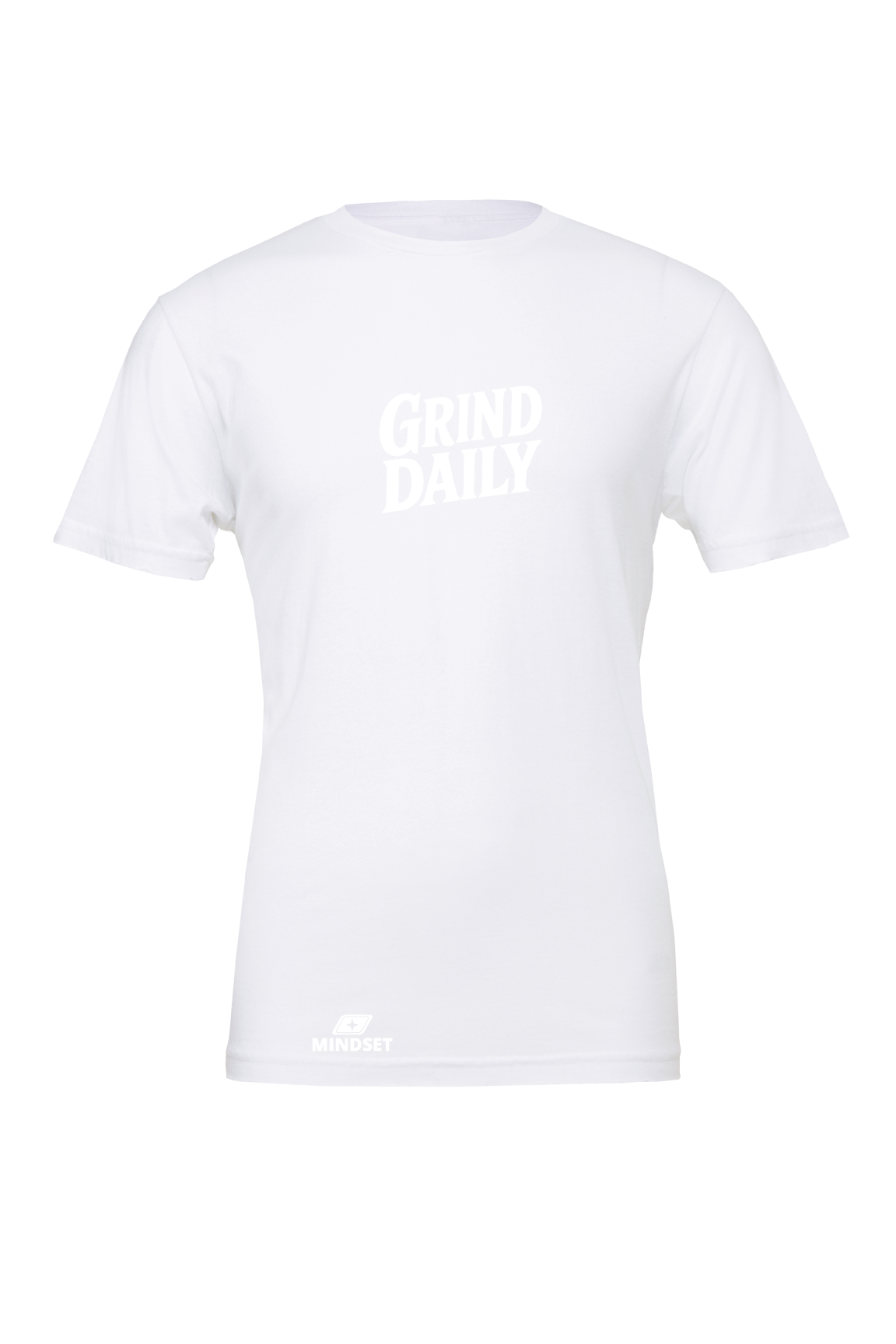 Positive Mindset Grind Daily White On White T-Shirt
