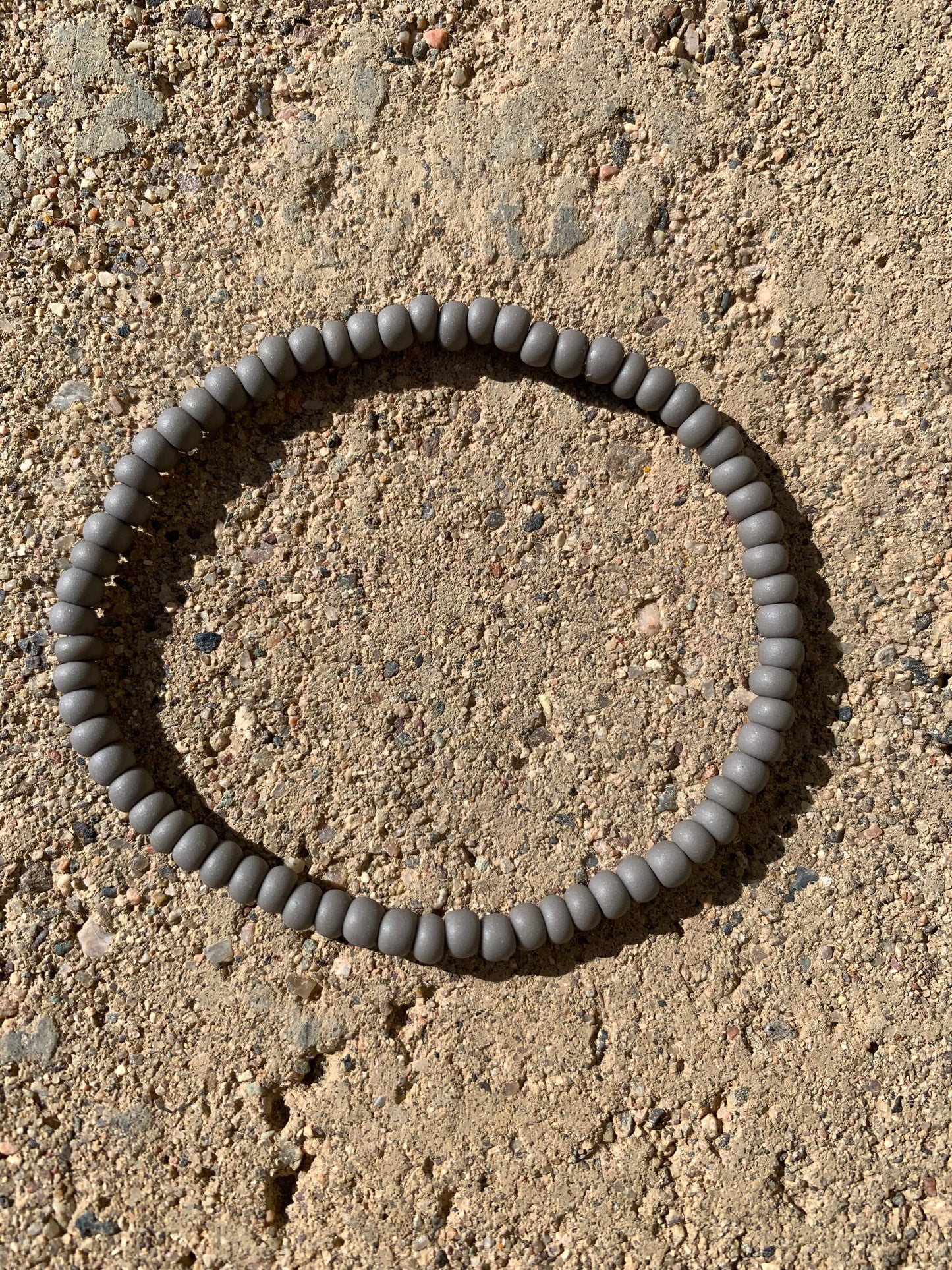 Matte Grey Seed Bead Bracelet