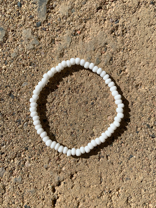 Matte White Seed Bead Bracelet