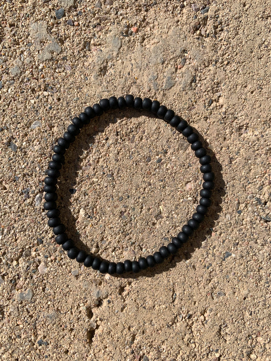 Matte Black Seed Bead Bracelet