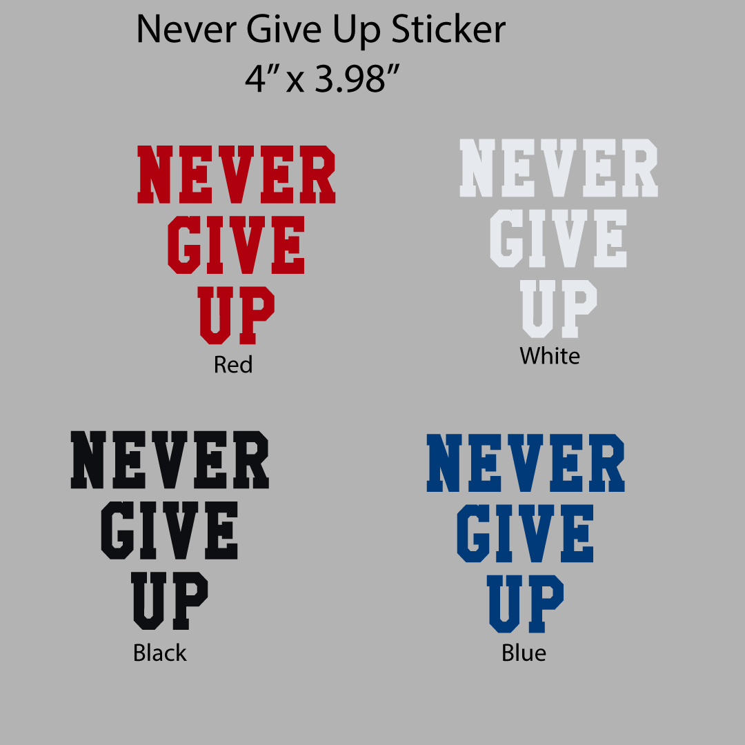 Positive Mindset Never Give Up Vinyl Sticker