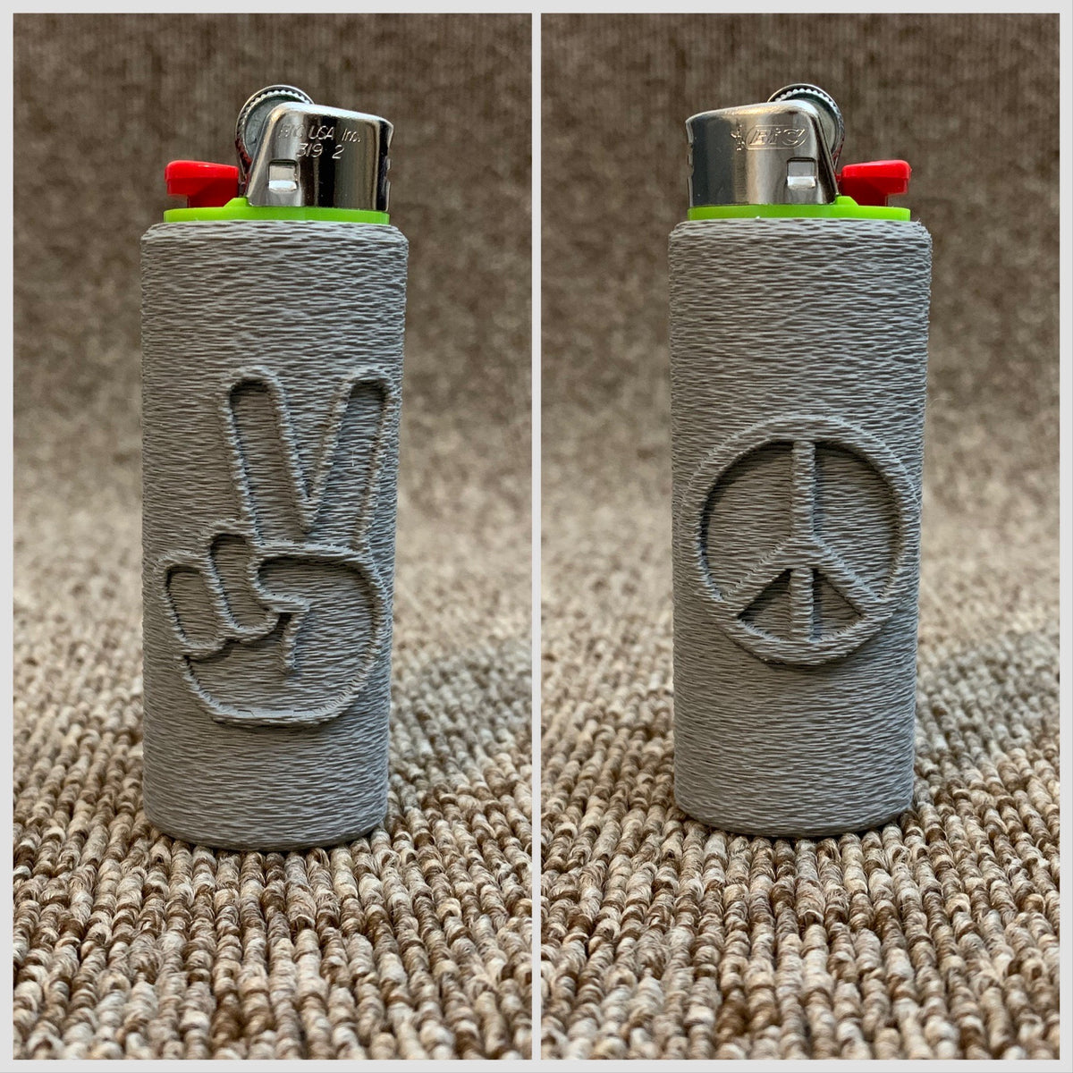 Peace Sign Lighter Cover – Fits Full-Size BIC® Lighters