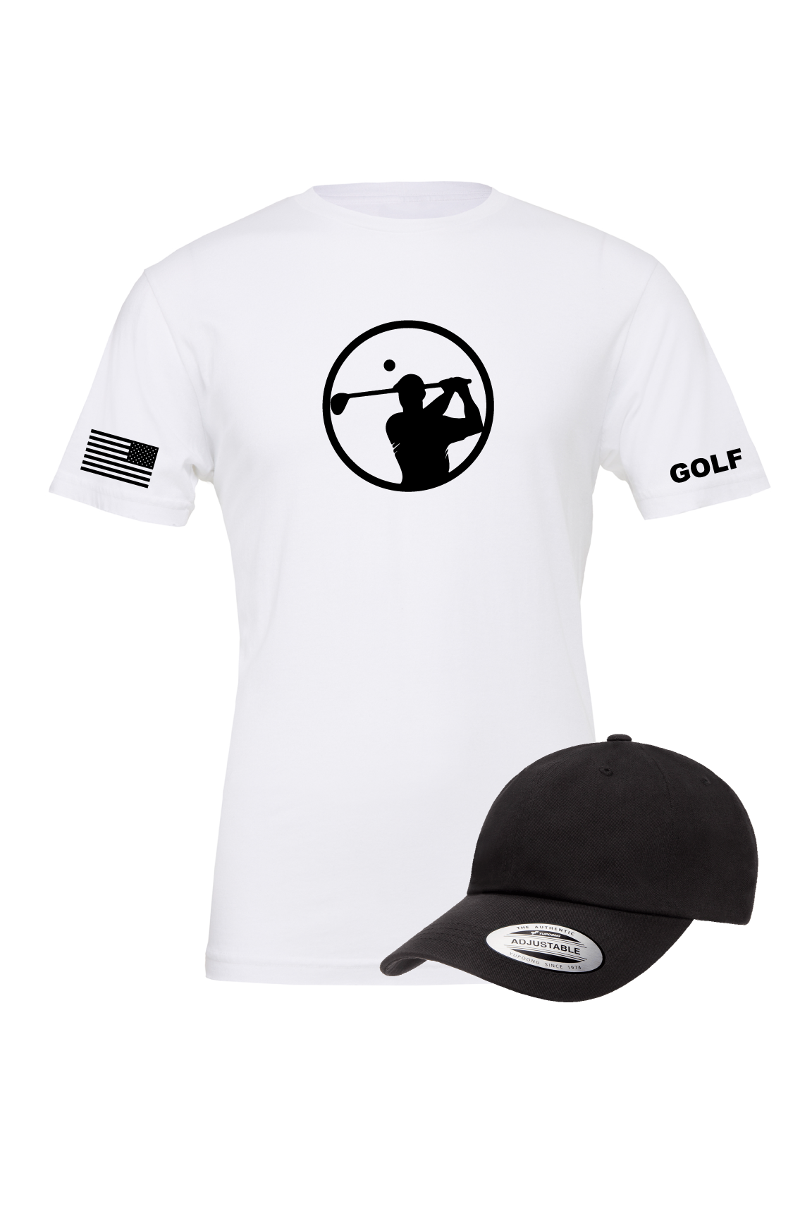 Golf Swing T-Shirt and Dad Hat