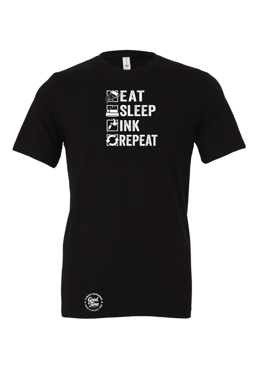GOOD TIME Concepts Eat Sleep Ink Repeat Tattoo T-Shirt