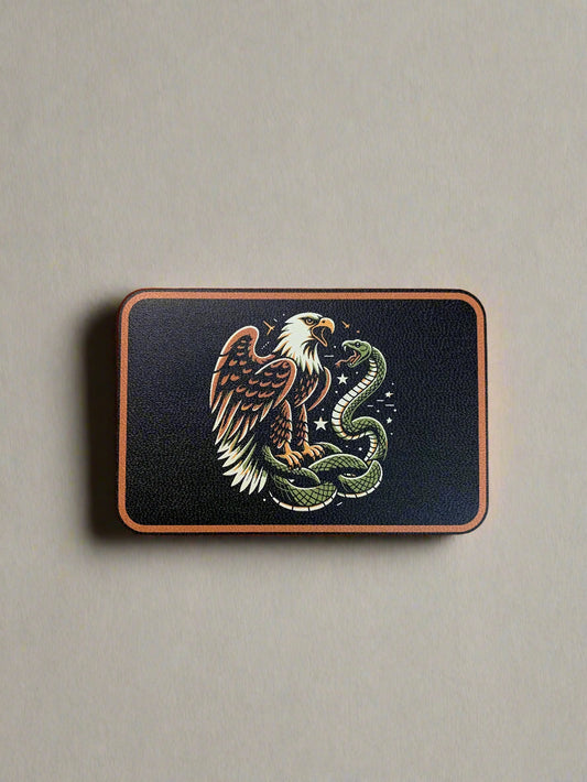 GOOD TIME Tattoo Eagle and Snake UV - VELPATCH 3" x 2" inch Velcro Patch
