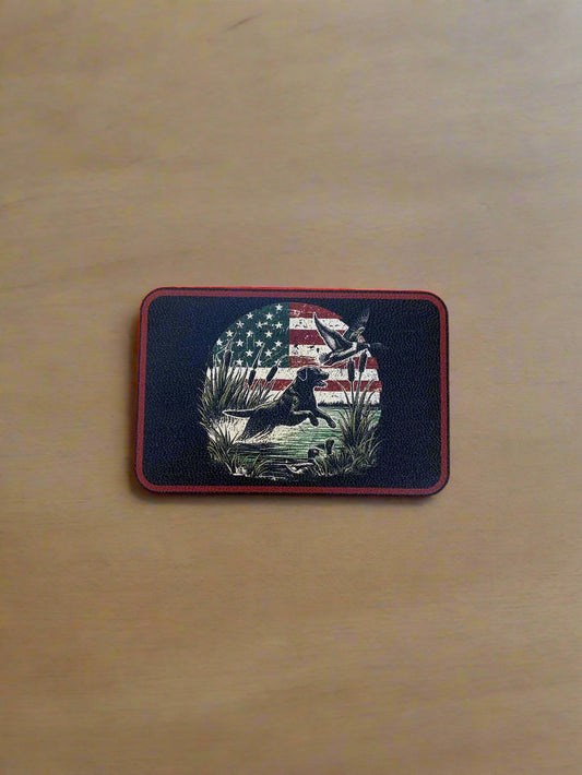 Hound, Chasing Ducks Americana UV - VELPATCH 3" x 2" inch Velcro Patch