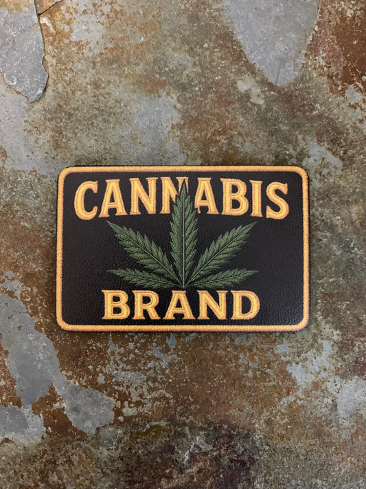 CANNABIS BRAND Logo Faux Embroidery UV - VELPATCH 3" x 2" inch Velcro Patch