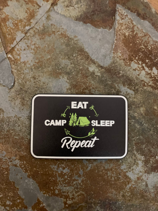 Nature Bound Outdoor Camp, Eat, Sleep, Repeat UV - VELPATCH 3" x 2" inch Velcro Patch