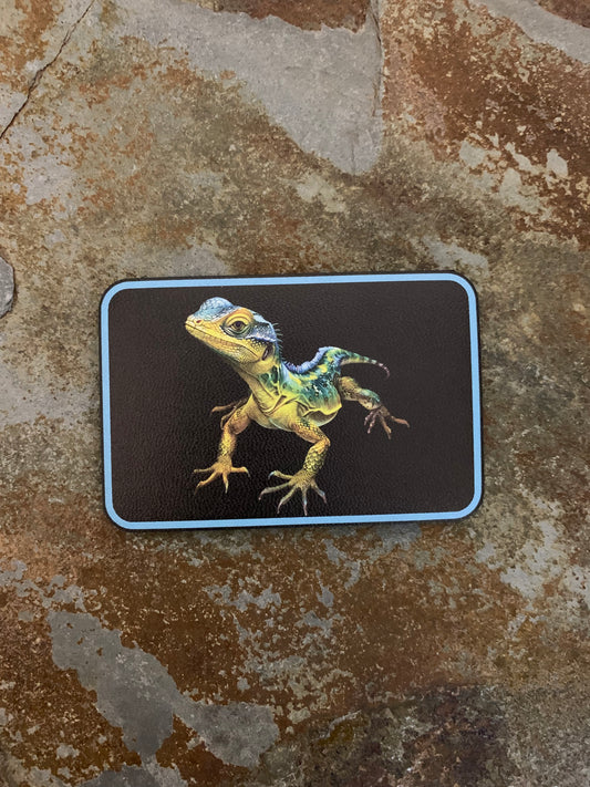 Random Lizard Light Blue UV - VELPATCH 3" x 2" inch Velcro Patch