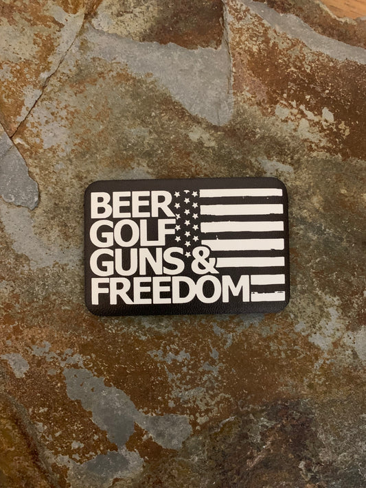 GOOD TIME Concepts Beer, Golf, Guns and Freedom UV - VELPATCH 3" x 2" inch Velcro Patch