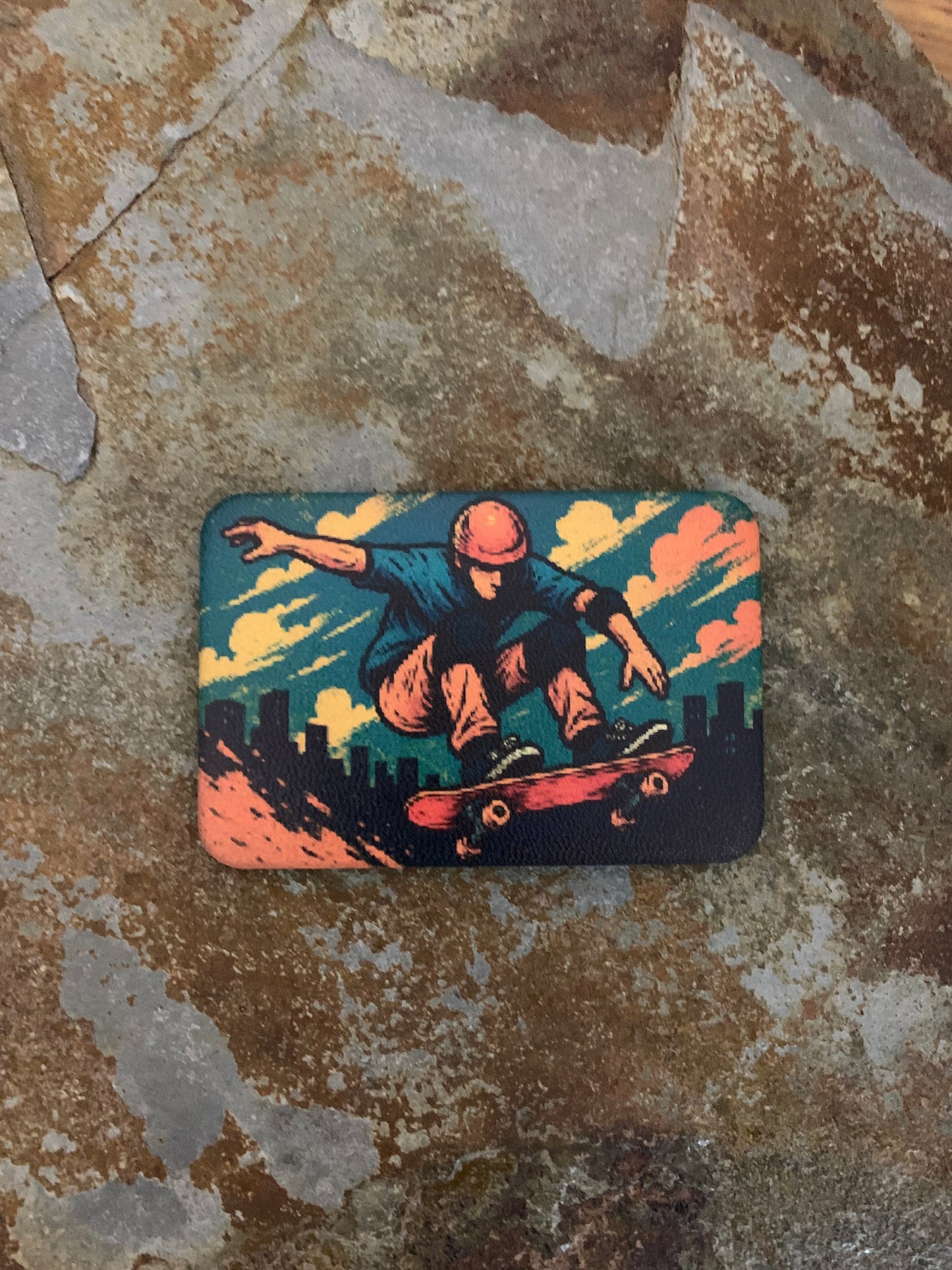 GOOD TIME Concepts Skateboarder Illustration UV - VELPATCH 3" x 2" inch Velcro Patch