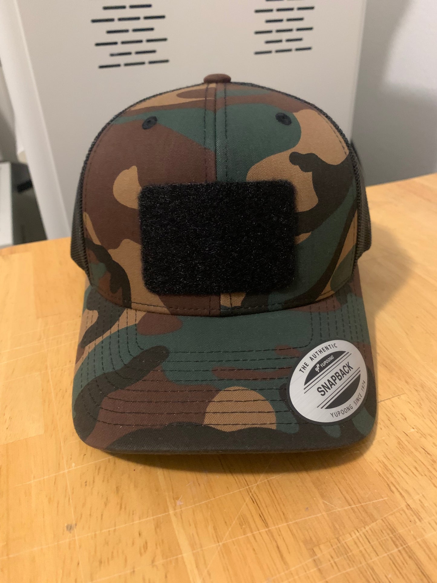 YP Classics Green Camo Retro Trucker Hat With A VELPATCH