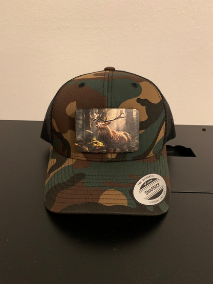YP Classics Green Camo Retro Trucker Hat With A VELPATCH