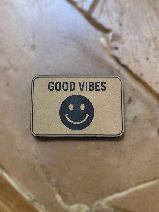 Positive Mindset Good Vibes Smile - VELPATCH 3" x 2" inch Velcro Patch