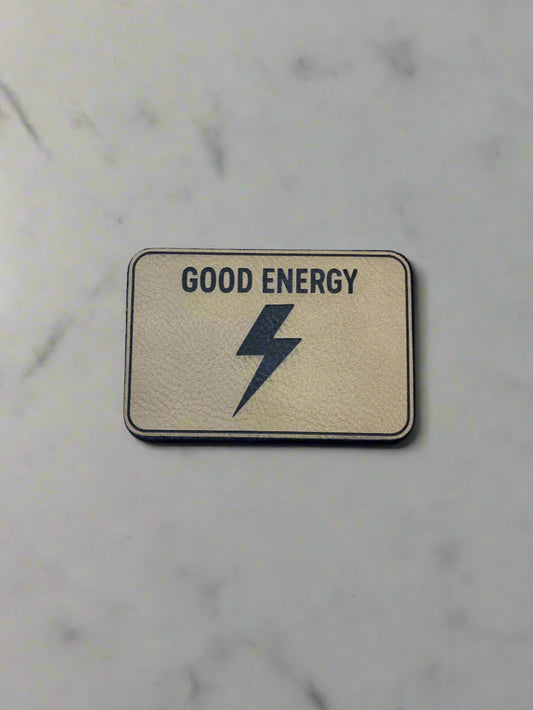 Positive Mindset Good Energy Lightning Bolt - VELPATCH 3" x 2" inch Velcro Patch