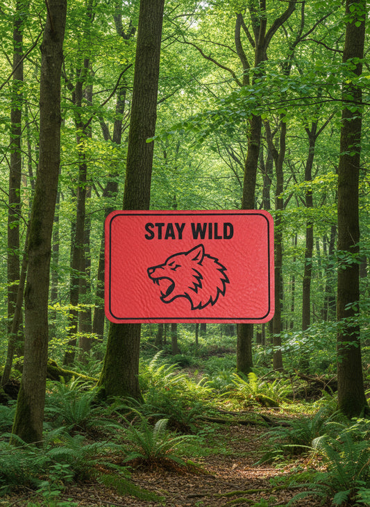 Nature Bound Outdoor Stay Wild Wolf - VELPATCH 3" x 2" inch Velcro Patch