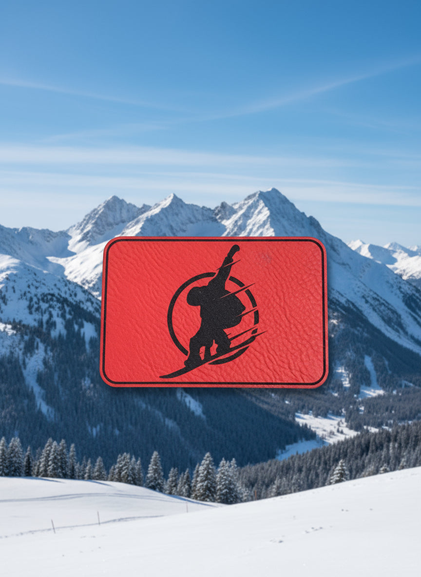 Nature Bound Outdoor Downhill Snowboarder - VELPATCH 3" x 2" inch Velcro Patch